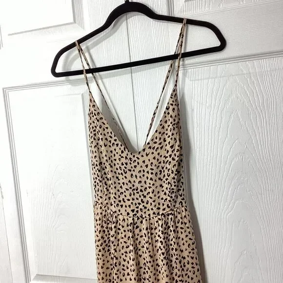 Cupshe Summer Dress Strappy Back Flowy Animal Print Maxi Lined NWT M - Picture 4 of 13